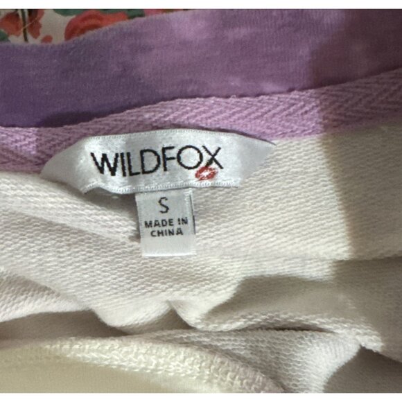 Wildfox Purple Tie Dye Stars Long Sleeve Sweatshirt & Shorts Set Size Small - Picture 5 of 6